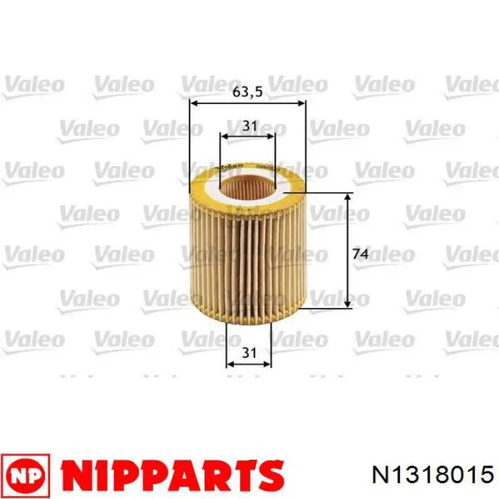 N1318015 Nipparts фільтр масляний