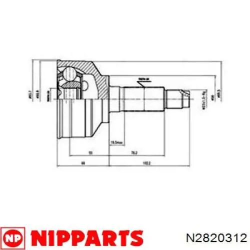 Купити N2820312 Nipparts Шарнір приводу зовнішній