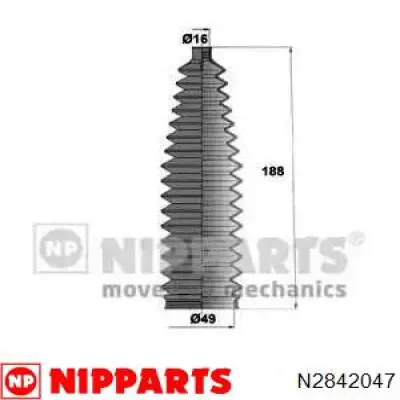 N2842047 Nipparts пильник рульового механізму/рейки