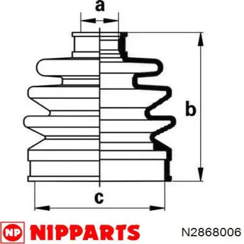 Купити N2868006 Nipparts Пильник шарніра приводу