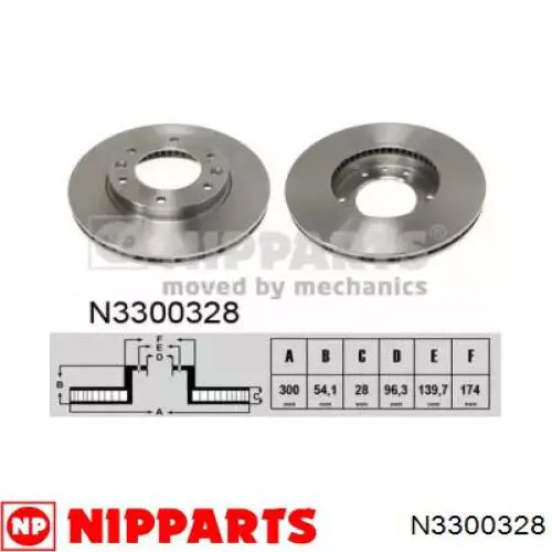 N3300328 Nipparts диск гальмівний передній