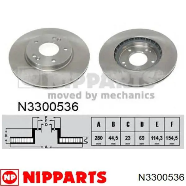 N3300536 Nipparts диск гальмівний передній