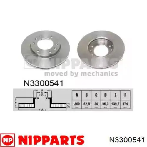 N3300541 Nipparts диск гальмівний передній