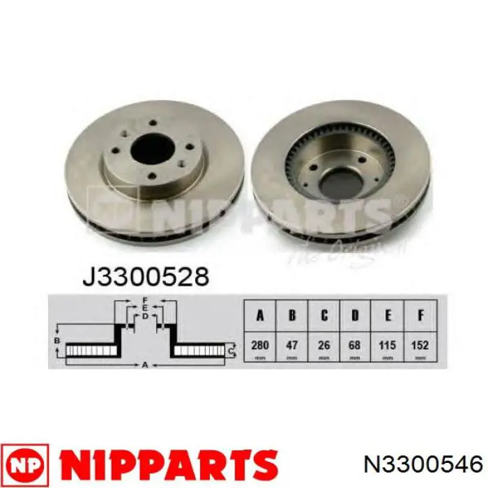 Гальмівні диски передні N3300546 Nipparts