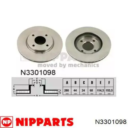 N3301098 Nipparts диск гальмівний передній