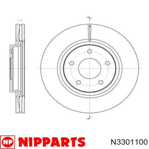 Гальмівні диски передні N3301100 Nipparts
