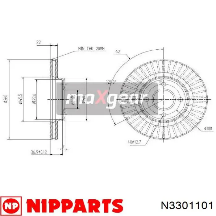 402061HA0B Nissan/Infiniti Гальмо дискове переднє