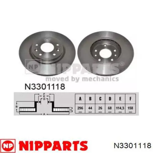 Диск переднього гальма Nipparts N3301118 ціна, від 59.13 USD