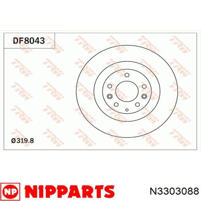 N3303088 Nipparts диск гальмівний передній