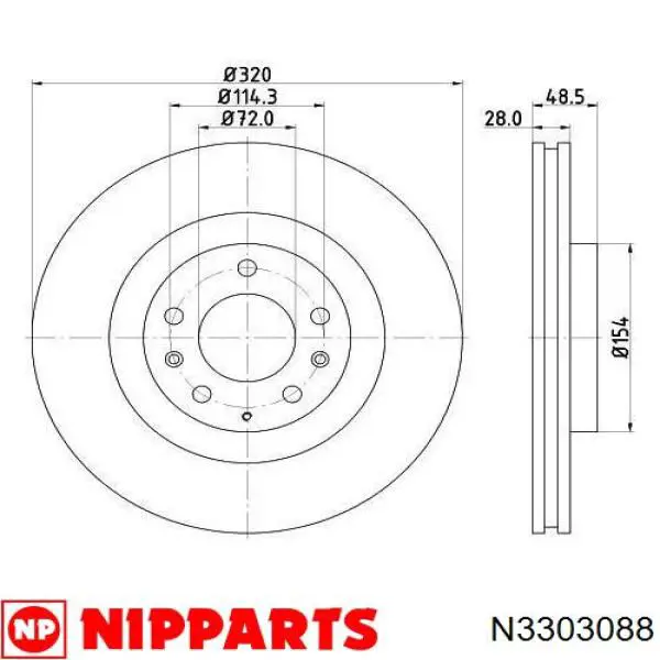 Купити N3303088 Nipparts Ротор гальмівний