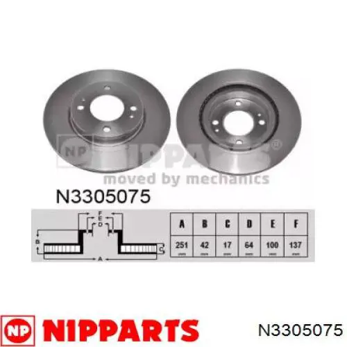 Купити N3305075 Nipparts Ротор гальмівний