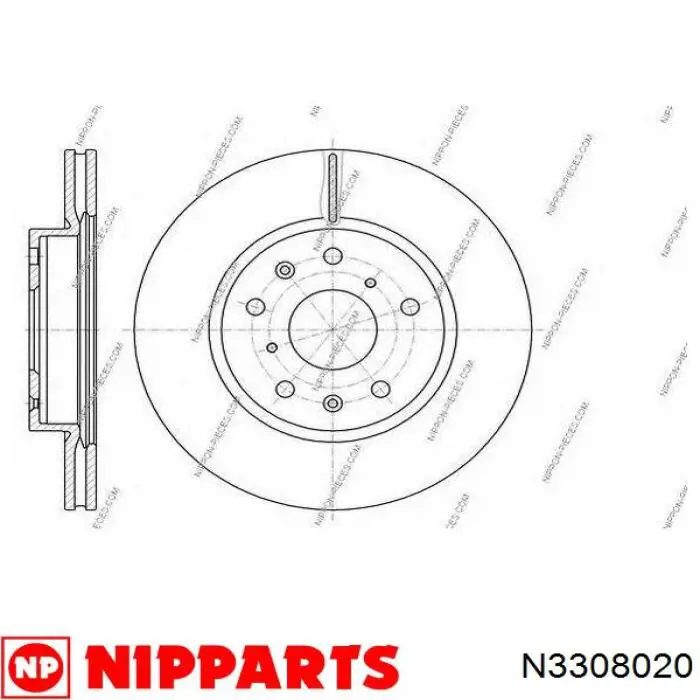 Диск переднього гальма Nipparts N3308020 ціна, від 33.74 USD