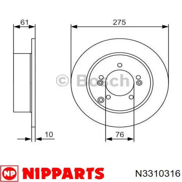 Задні дискові гальма Hyundai/Kia S584111D000 ціна, від 33.07 USD