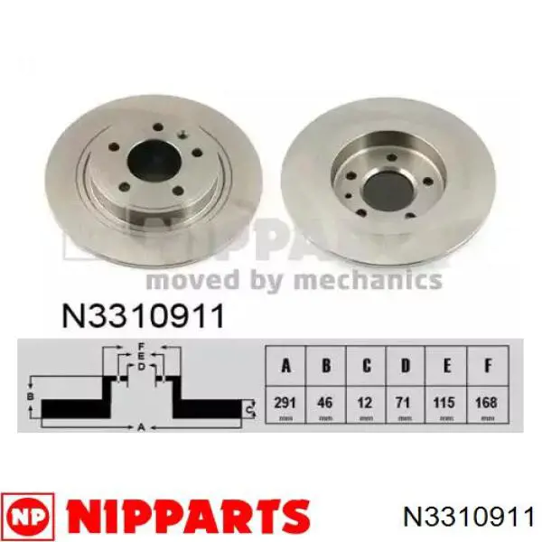 Задні дискові гальма Nipparts N3310911 ціна, від 37.32 USD
