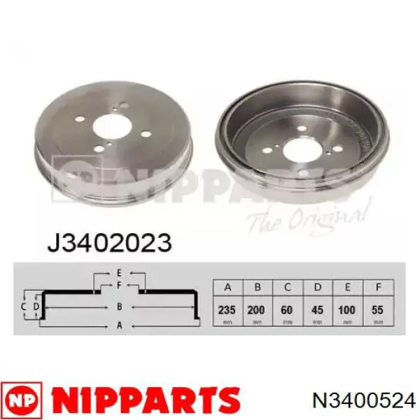 Купити N3400524 Nipparts Барабан гальмівний задній
