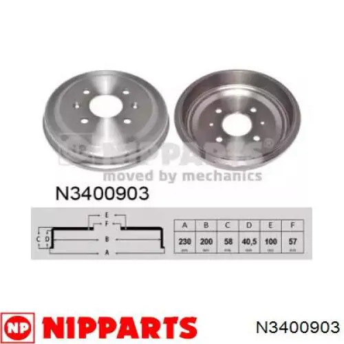 Купити N3400903 Nipparts Барабан гальмівний задній