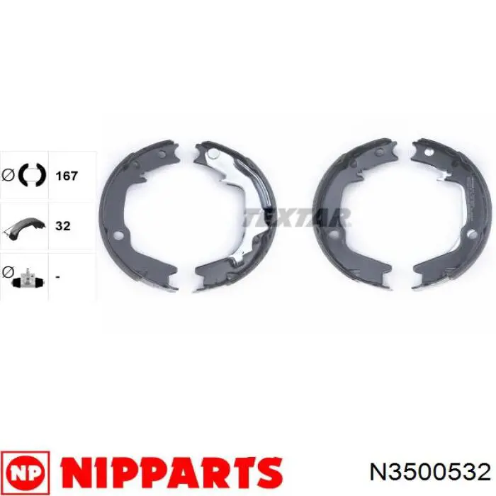 N3500532 Nipparts Гальмівні колодки ручника