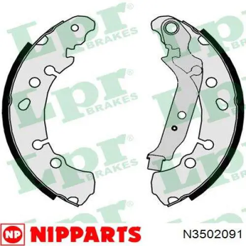 Колодки гальмові задні, барабанні Nipparts N3502091 ціна, від 24.77 USD