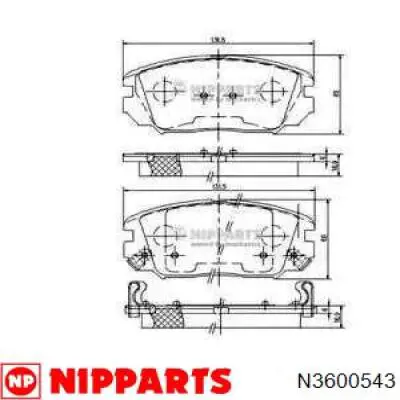 N3600543 Nipparts колодки гальмівні передні, дискові
