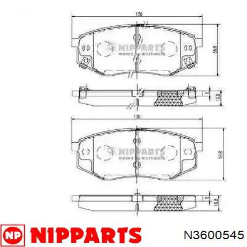 Купити N3600545 Nipparts Колодки гальмівні передні, дискові