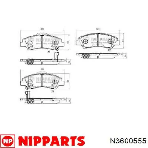 Колодки гальмівні передні, дискові N3600555 Nipparts