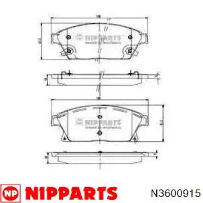 Гальмівні колодки Nipparts N3600915 ціна, від 25.37 USD