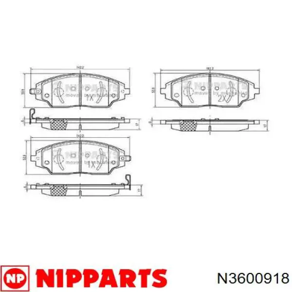 Купити N3600918 Nipparts Колодки гальмівні передні, дискові