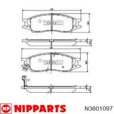 Колодки гальмівні передні, дискові N3601097 Nipparts