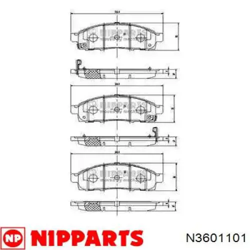 Купити N3601101 Nipparts Колодки гальмівні передні, дискові