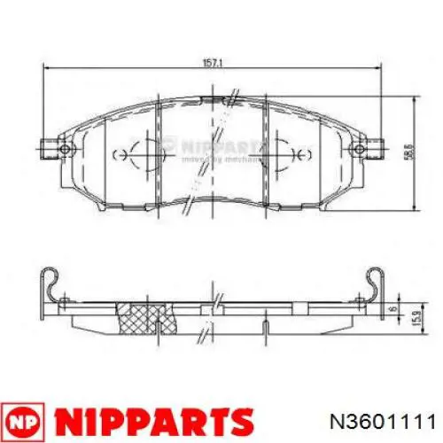 Купити N3601111 Nipparts Колодки гальмівні передні, дискові