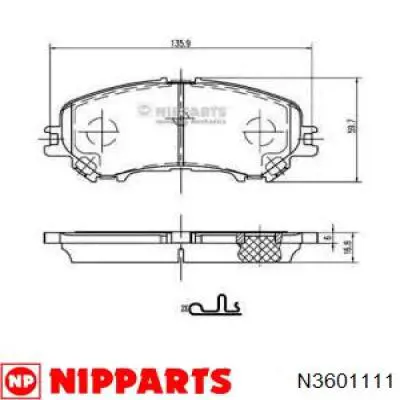 Передні тормозні колодки N3601111 Nipparts