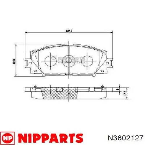 Купити N3602127 Nipparts Колодки гальмівні передні, дискові