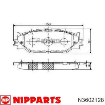 N3602128 Nipparts колодки гальмівні передні, дискові