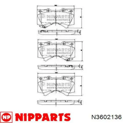Купити N3602136 Nipparts Колодки гальмівні передні, дискові