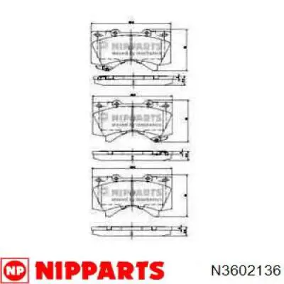 Колодки гальмівні передні, дискові N3602136 Nipparts