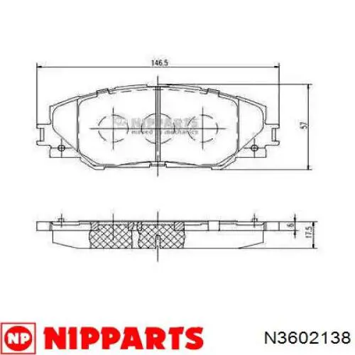 Купити N3602138 Nipparts Колодки гальмівні передні, дискові