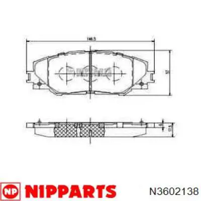 N3602138 Nipparts колодки гальмівні передні, дискові