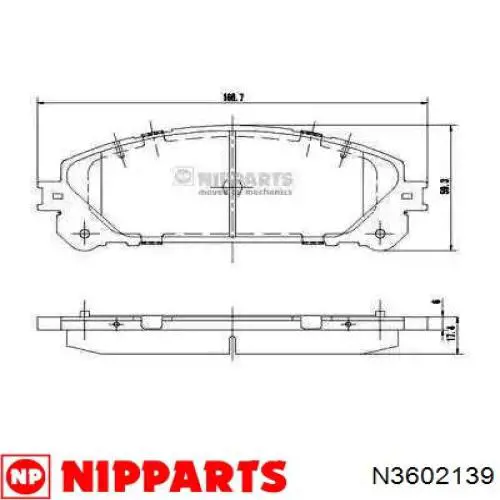 Купити N3602139 Nipparts Колодки гальмівні передні, дискові