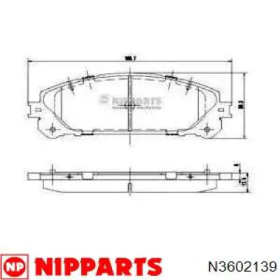 Колодки гальмівні передні, дискові N3602139 Nipparts