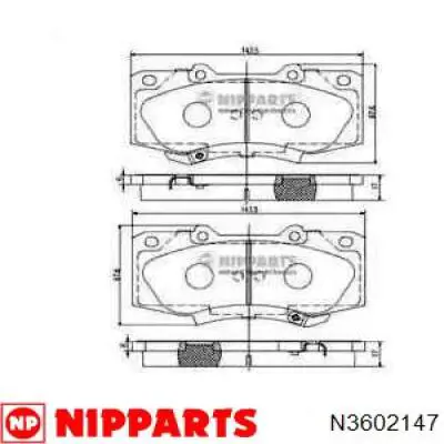 Колодки гальмівні передні, дискові N3602147 Nipparts