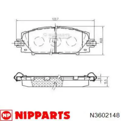 Колодки гальмівні передні, дискові N3602148 Nipparts