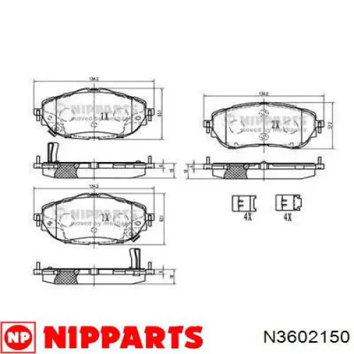 Купити N3602150 Nipparts Колодки гальмівні передні, дискові