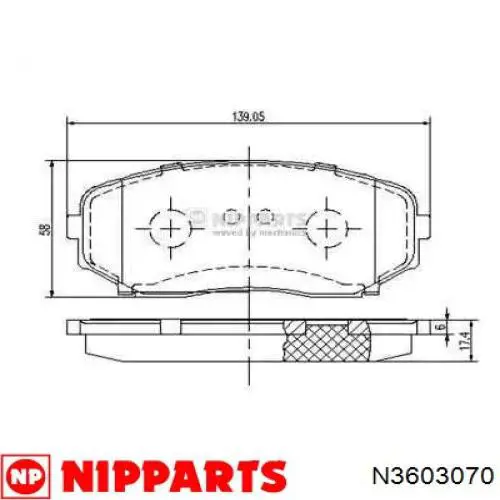 Купити N3603070 Nipparts Колодки гальмівні передні, дискові