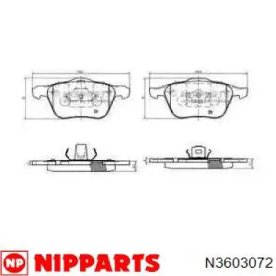 Колодки гальмівні передні, дискові N3603072 Nipparts