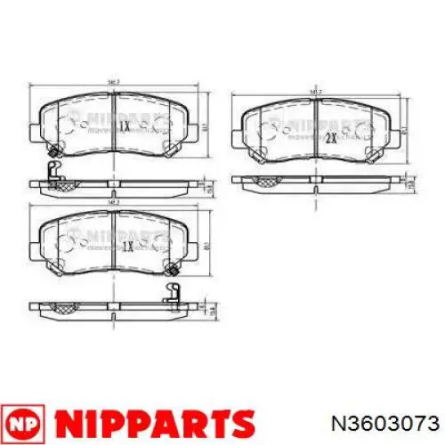 Гальмівні колодки Nipparts N3603073 ціна, від 28.13 USD