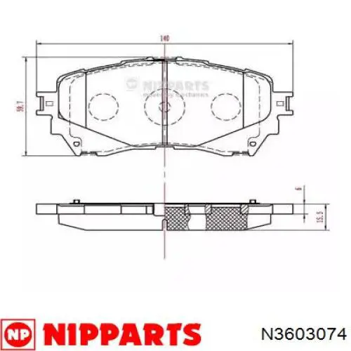 Купити N3603074 Nipparts Колодки гальмівні передні, дискові