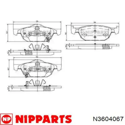 Купити N3604067 Nipparts Колодки гальмівні передні, дискові
