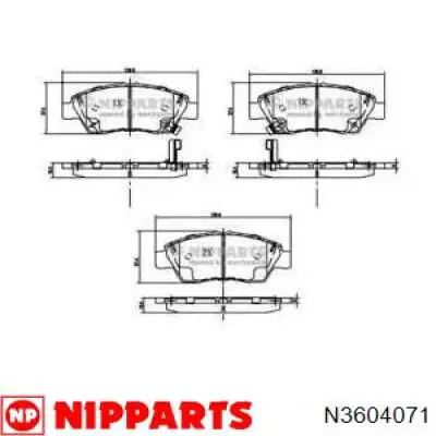 N3604071 Nipparts колодки гальмівні передні, дискові