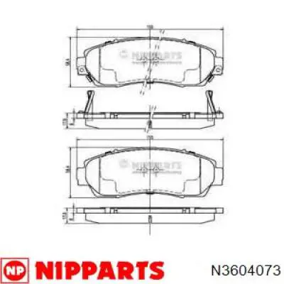 N3604073 Nipparts колодки гальмівні передні, дискові