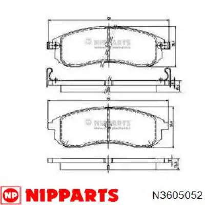 Купити N3605052 Nipparts Колодки гальмівні передні, дискові